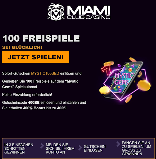 Miami Club Casino100 Free
                                        Spins