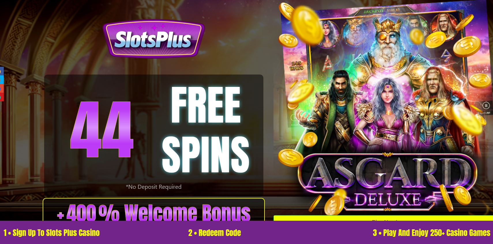 400%
                                        WELCOME BONUS + 44 FREE SPINS